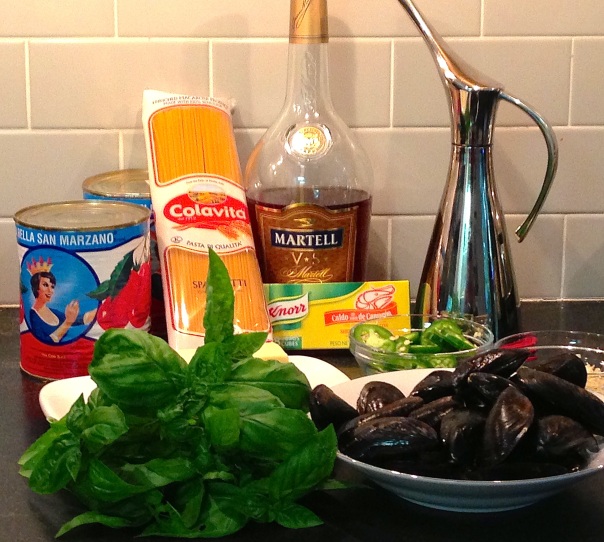 Ingredients for Mussels Marinara